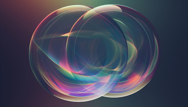 Burbujas de neón azul y círculos fondo abstracto futurista magia techno diseño papel tapiz vectorial
