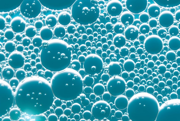 Foto burbujas en una superficie de agua azul