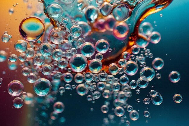 Burbujas en un vaso lleno de agua