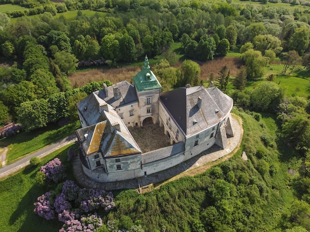 Burgen der Westukraine Luftaufnahme der Burg Olesky Sehr schöne Burg in der Nähe von Lemberg