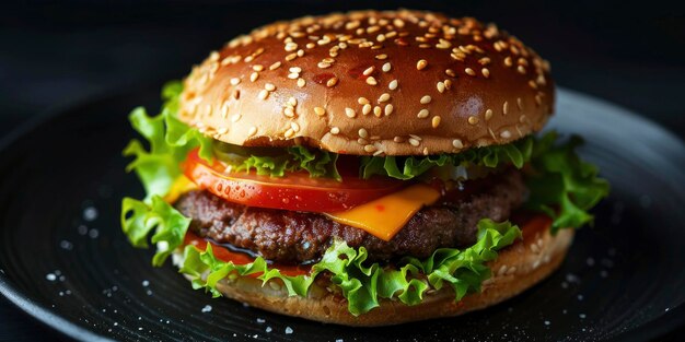 Foto burger americano clássico de indulgência antrópica inspirado