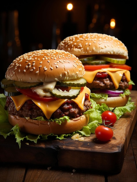 Burger-Banner HD Wallpaper Stock Image