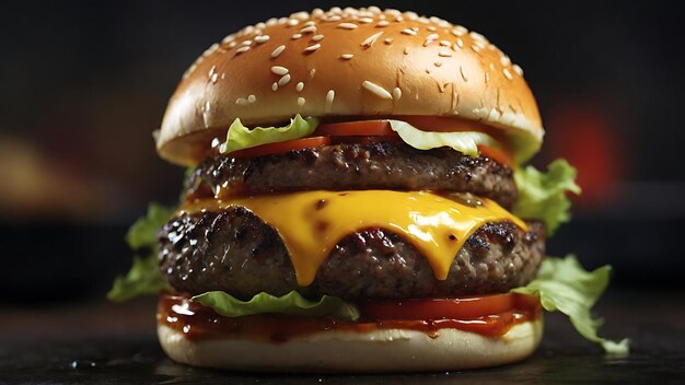 Burger imagem de estoque burger imagem de queijo burger BBQ Burger frango burger IA geradora