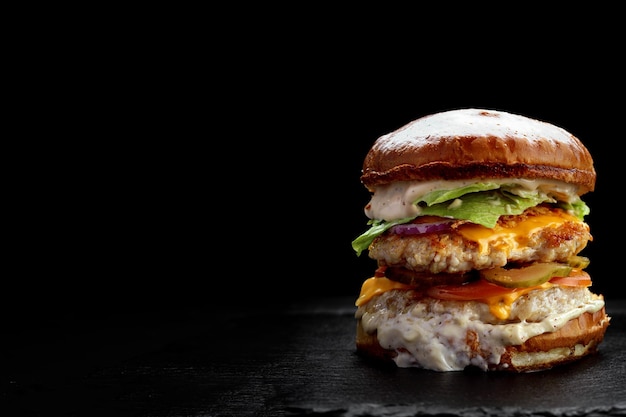 Burger mit Fleischschnitzelgemüse und -kräutern