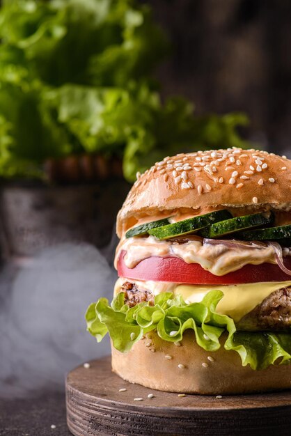 Burger mit Käse und Salat