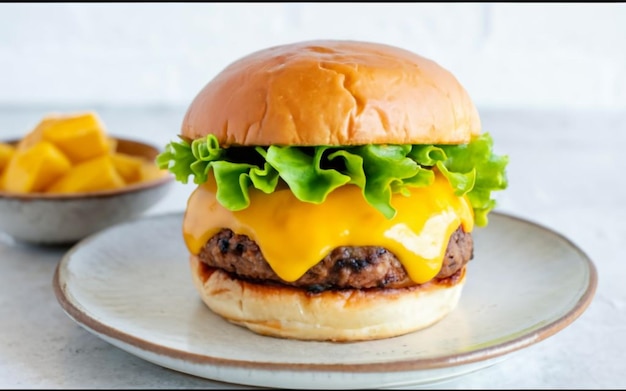 Burger mit Mango-Habanero-Sauce