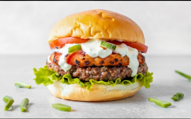 Burger mit Tzatziki-Sauce