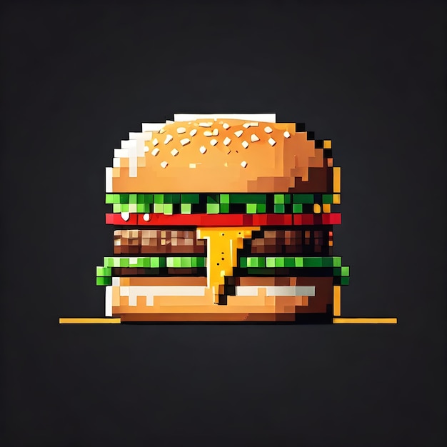 Burger Pixel Art Design Burger Kreatives Essen