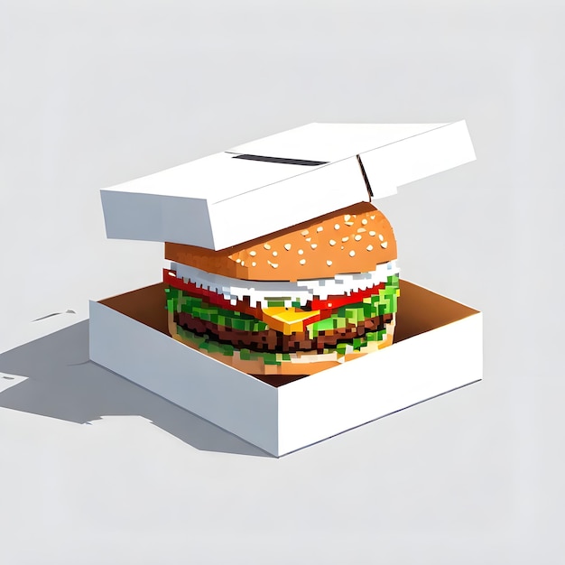 Foto burger pixel art design burger kreatives essen