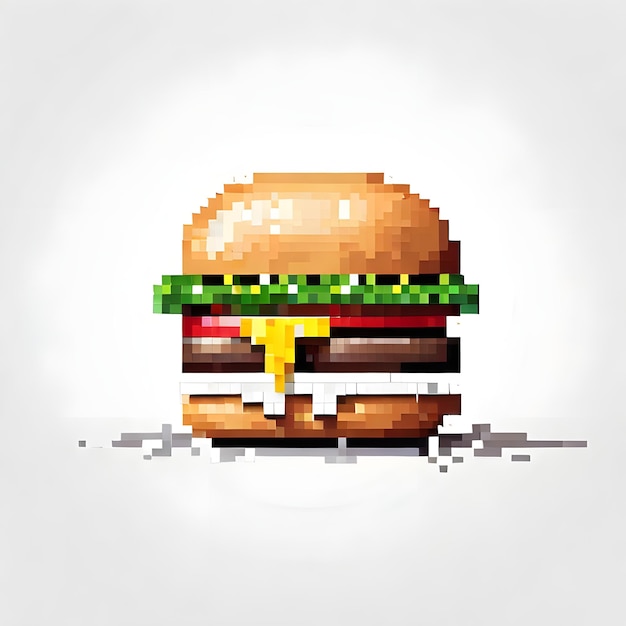 Burger Pixel Art Design Hambúrgueres Alimentos criativos