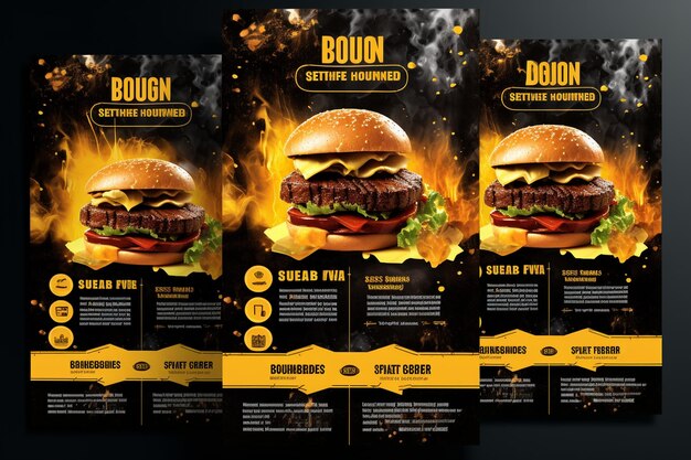 Burger-Restaurant-Flyer im Quadrat