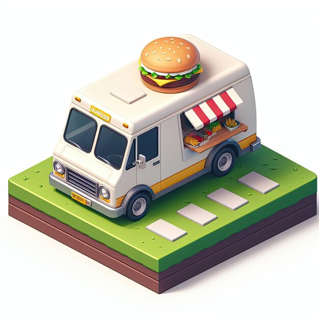 Foto burger van 3d isometrisch