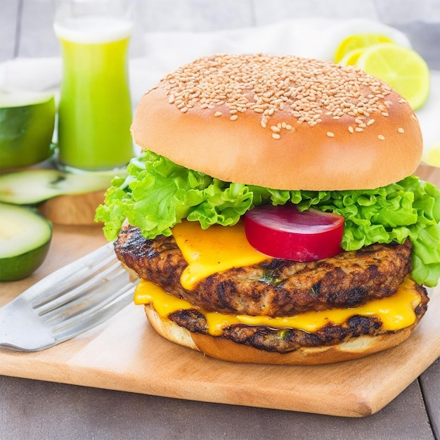 Burger vegetariano gourmet gratuito gerado por Ai