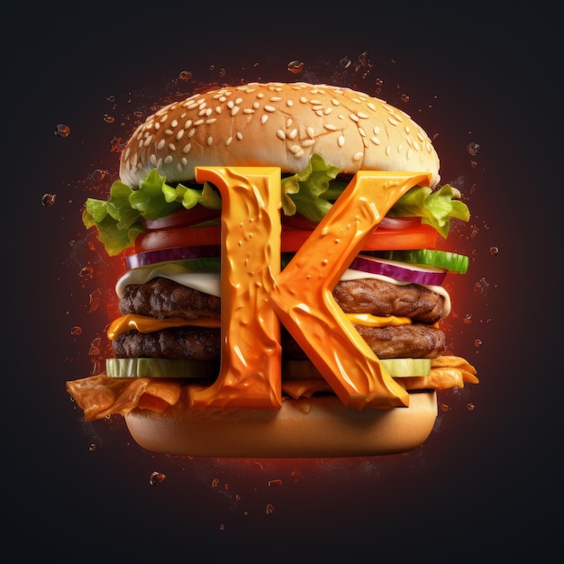 Foto burgerlicious k um logotipo com letras deliciosas