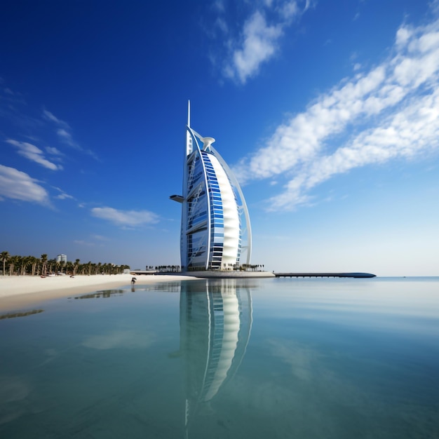 Foto burj al arab em um dia luminoso