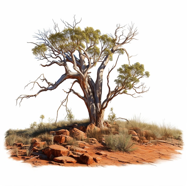 Foto burke wills excava un árbol en australia con un fondo transparente