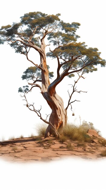 Foto burke wills excava un árbol en australia con un fondo transparente