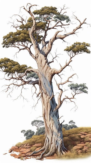 Foto burke wills excava un árbol en australia con un fondo transparente