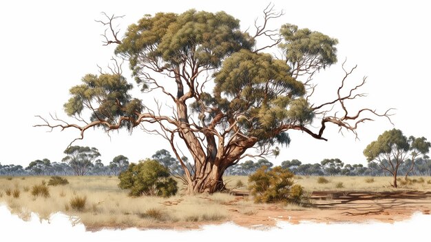 Foto burke wills excava un árbol en australia con un fondo transparente