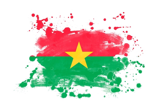 Burkina faso bandera grunge fondo pintado