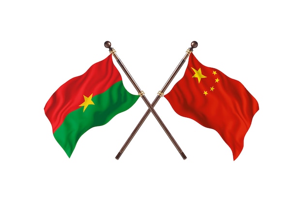 Burkina Faso contra o fundo das bandeiras de dois países de China