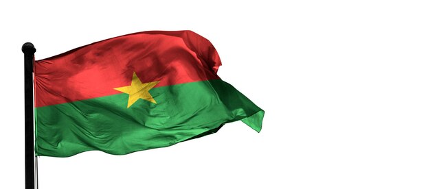 burkina_faso Country 3D vento bandeira acenando e fundo branco