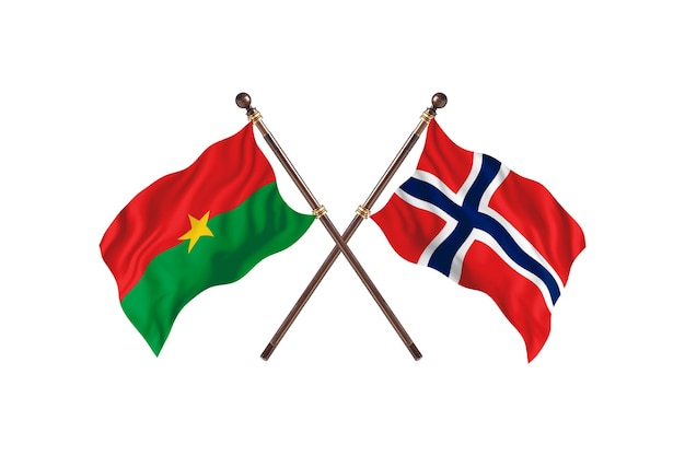 Burkina faso gegen norwegen zwei länder flaggen hintergrund