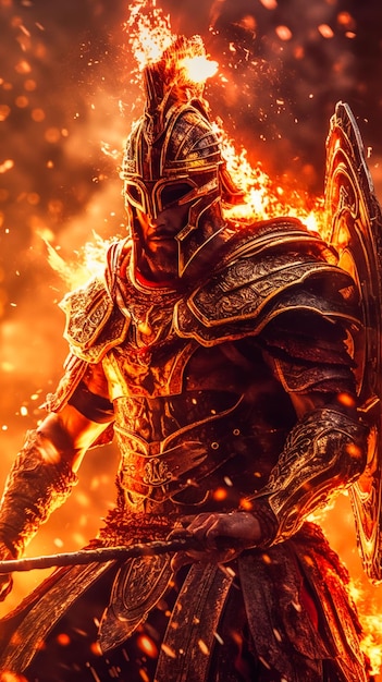 Burning Gladiator KI generiert