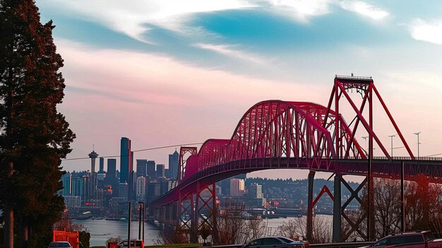 Burrard Street Bridge HD 8K fondo de pantalla Stock fotográfico