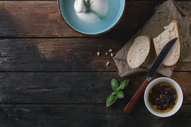 Burrata de queijo italiano