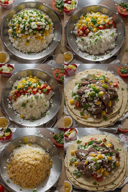 Burrito de carne mexicana hecho apresuradamente en un plato de madera rústico taco tacos mexicanos con carne de res maíz y salsa cocina mexicana