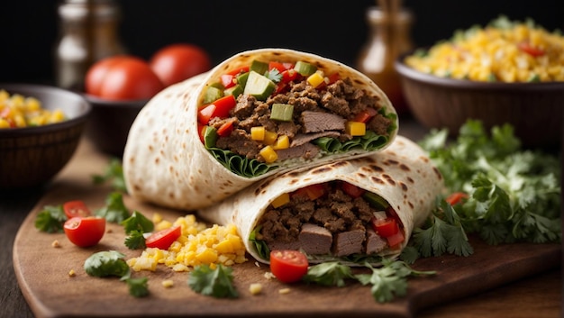 burrito con carne y verduras