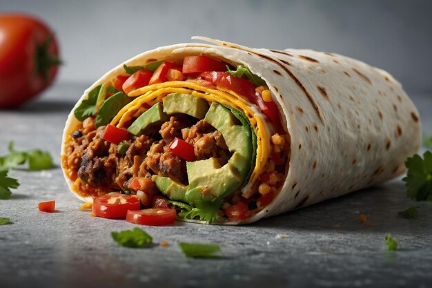 Burrito vegetariano lleno de sabor