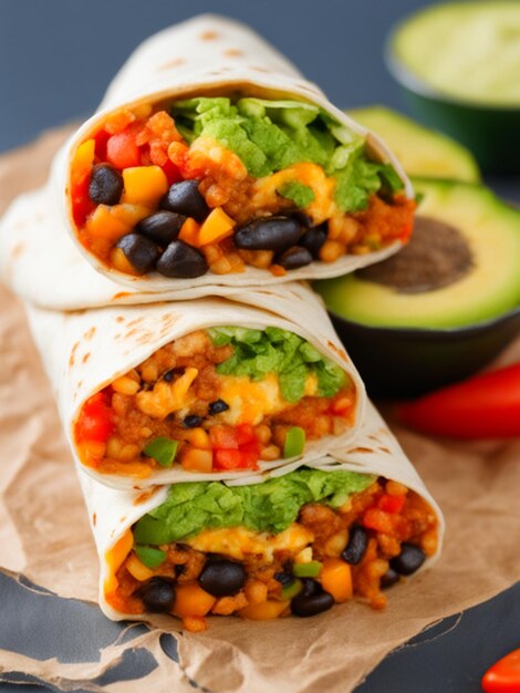 Foto burrito vegetariano