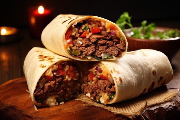 Burritos de carne assada