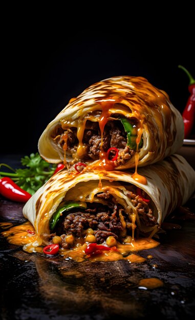 Burritos jugosos de carne de res