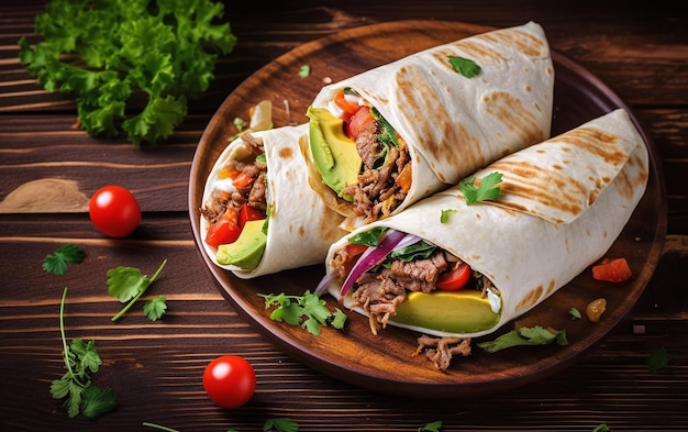 Burritos mit Rindfleisch und Gemüse