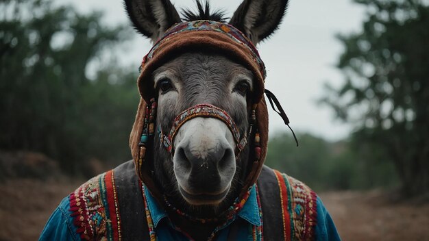 Foto un burro con una camisa que dice burro en él