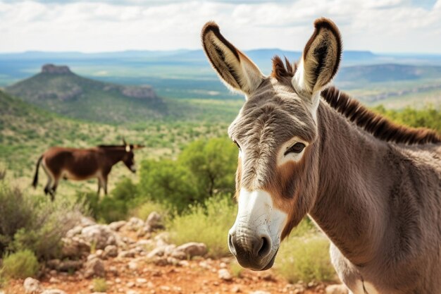 Burro Mascote Cor Preta Logotipo