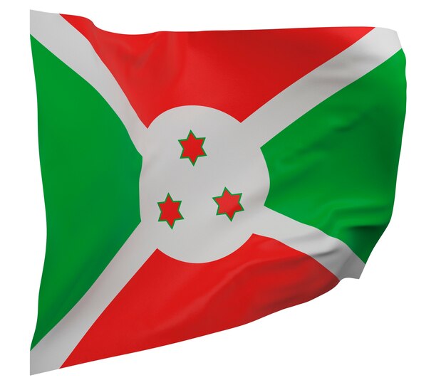 Burundi flagge isoliert. winkendes banner. nationalflagge von burundi