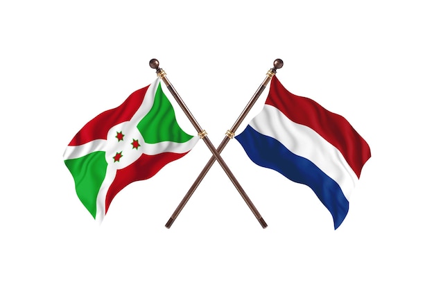 Burundi gegen Niederlande Zwei Länder Flaggen Hintergrund