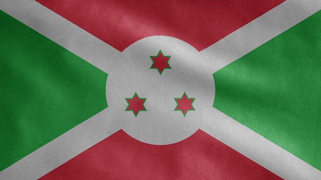 Burundische wehende Flagge im Wind