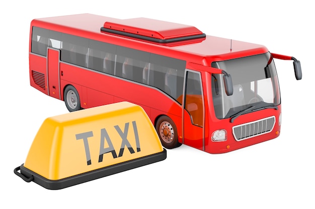 Bus-Taxi-Service-Konzept 3D-Rendering