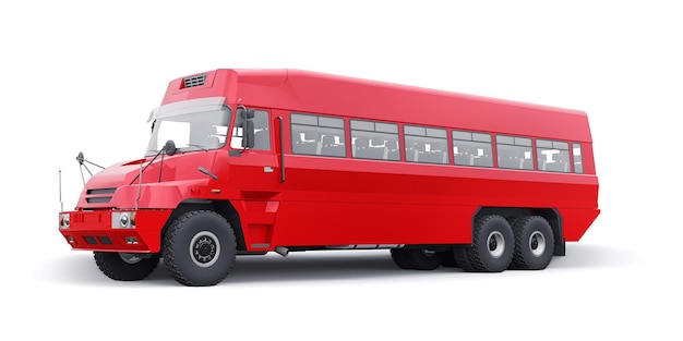 Bus zum Transport von Arbeitern in schwer zugängliche Bereiche 3D-Darstellung