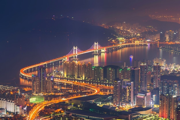 Busan-Stadt-Skyline, die beste Ansicht von Busan, Südkorea.