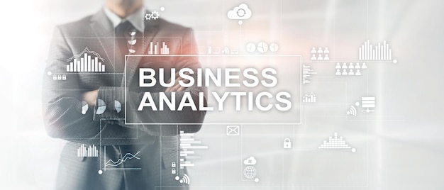 Business Analytics-Konzept auf Doppelbelichtungshintergrund