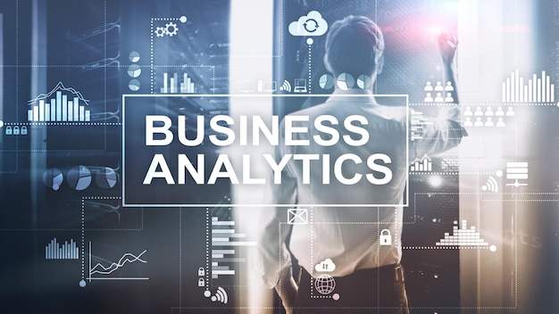 Business Analytics-Konzept auf Doppelbelichtungshintergrund