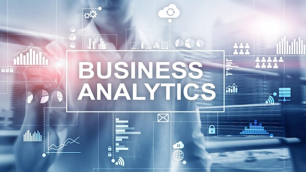 Business Analytics-Konzept auf Doppelbelichtungshintergrund