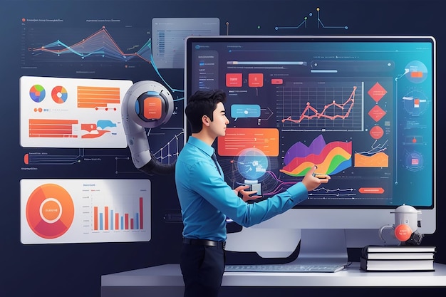 Business Analytics zur Software Entfesselung der Automatisierung der Datenvisualisierung auf Ihrem Computermonitor