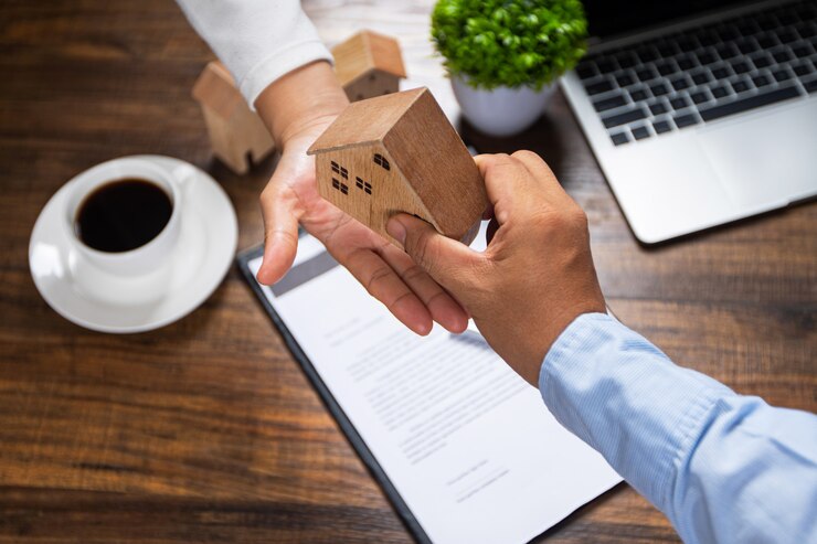 Business Bank Agentur Holding-House-Modell und Vorschlag an Kunden, Wohnungsbaudarlehen in günstigen Zinsen für den Kauf von Haus und Eigentumswohnung abgeschlossenen Vertrag des Immobilienkonzepts.